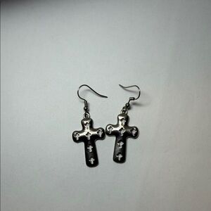 Sterling Silver Cross Dangle Earrings